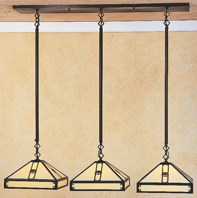 Pasadena 3 - Light Pendant, Pewter, Gold White Iridescent, Empty