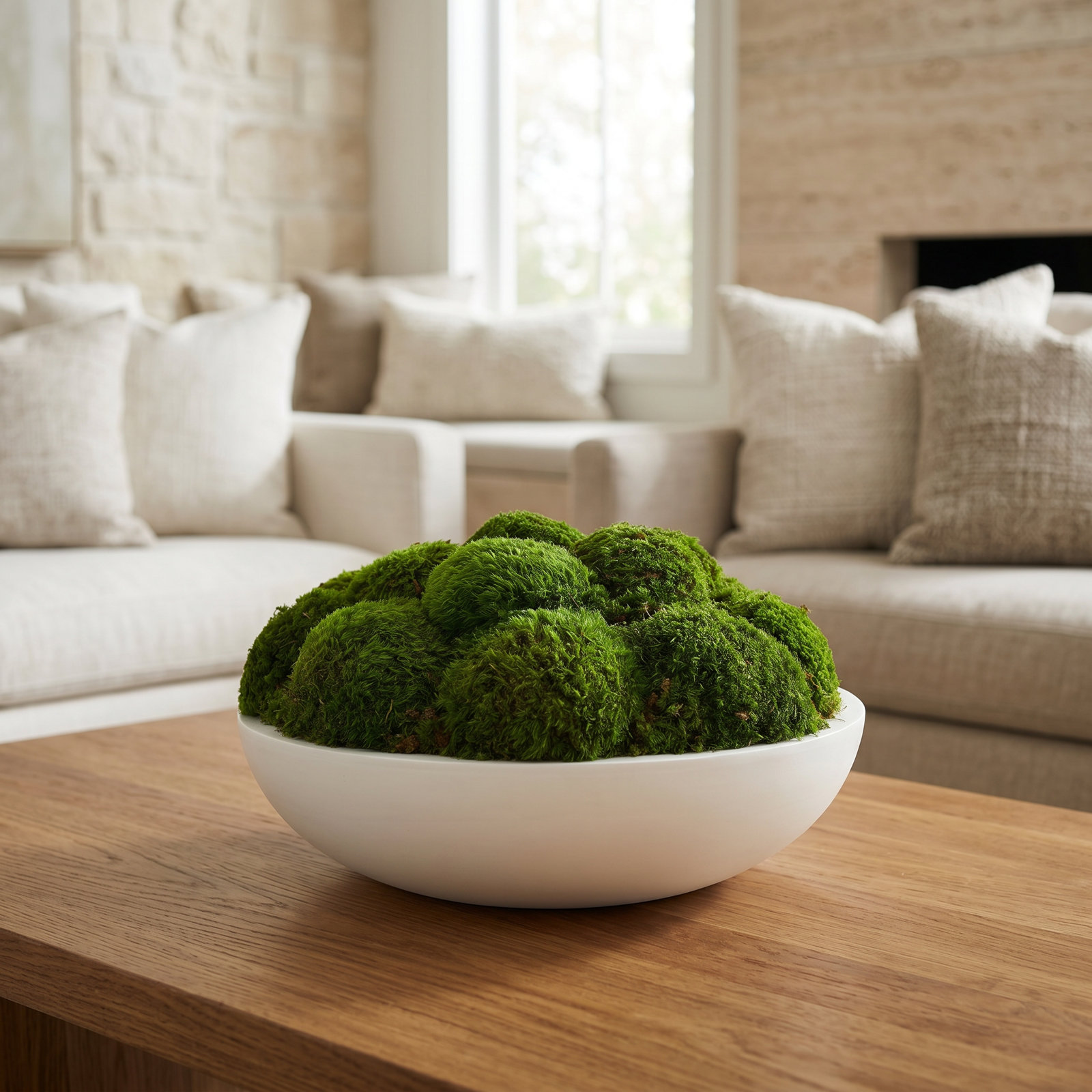 Preserved Moss Plant in Planter, 10" H x 18" W x 18" D