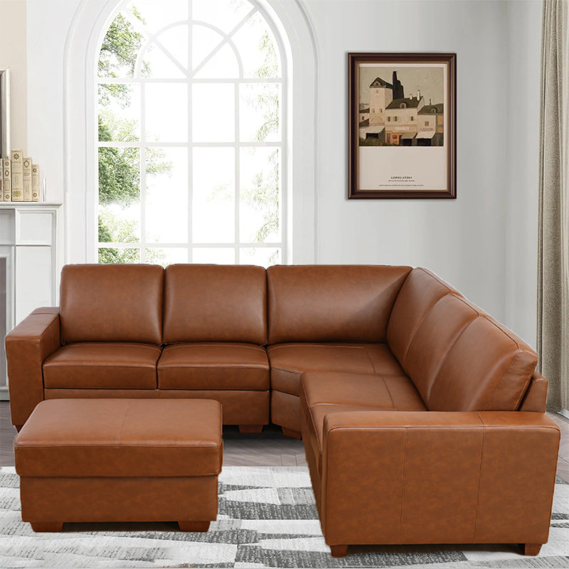 Canapé modulaire en cuir 4 pièces Onnolee