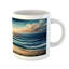 Ebern Designs Seascape Ceramic Coffee Mug Fish Eye Effect Oceanic 11 oz Blue Pale Brown