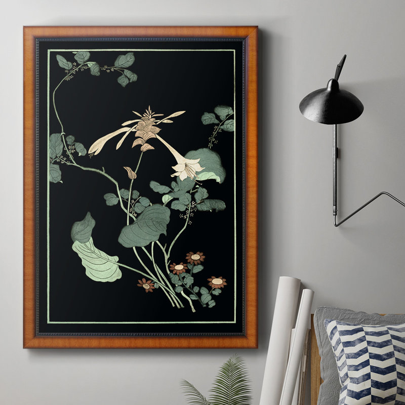Midnight Floral I, toile encadrée de qualité supérieure - prête à être accrochée, H 36 po x l 24 po x P 2,5 po