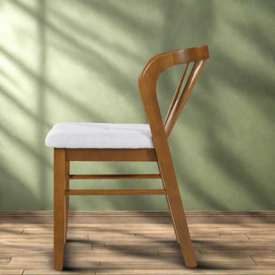 Comfort Upholstered Dining Chairs, Rubber Wood Modern Set for Kitchen