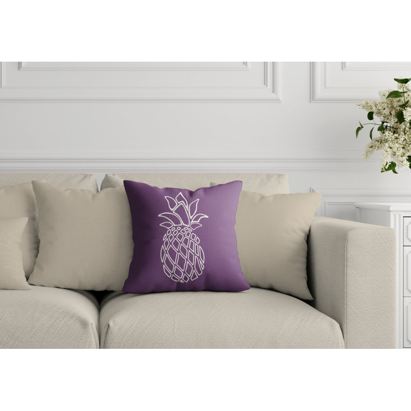 Housse de coussin d'extérieur carré Calico, H 15 po x l 15 po, Mauve