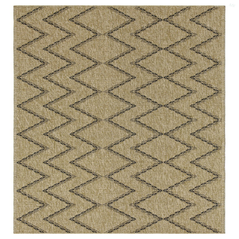 Earth GC_NTL1010 Jute/Black 7 Ft. 10 In. X 10 Ft. 3 In. Indoor/Outdoor Area Rug, Jute/Black, Rectangle 7'10" x 10'3"