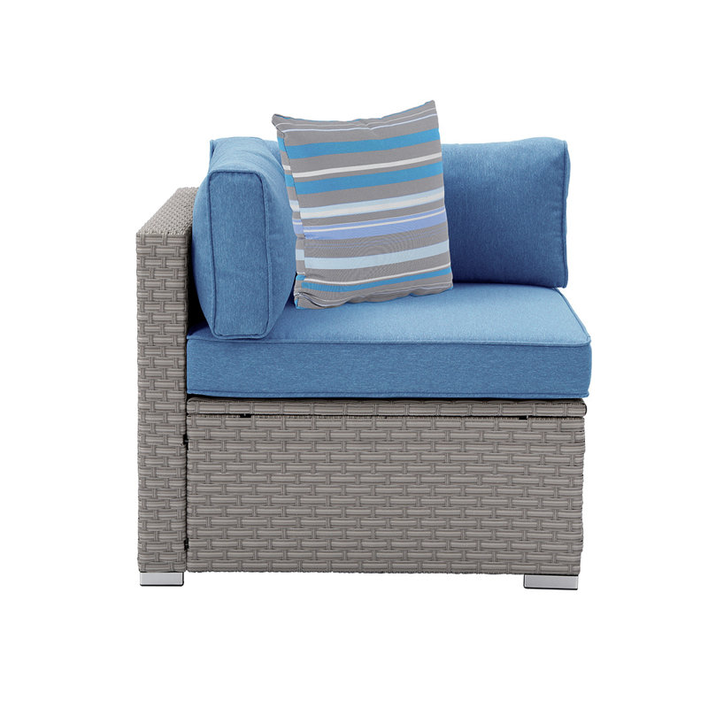 Chaise de jardin d'angle droite avec coussins Cosimo