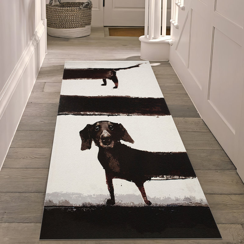 Abstract Art Inspired With Pile Soft Printed Rug Featuring Harmonious Blend of Bright Color Strokes Ideal for Adding Artistic Touch to Any Room