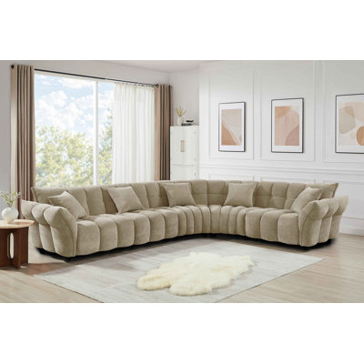 Minimore Modern Style 145.3" W Marigold L Shape 6S Sofa