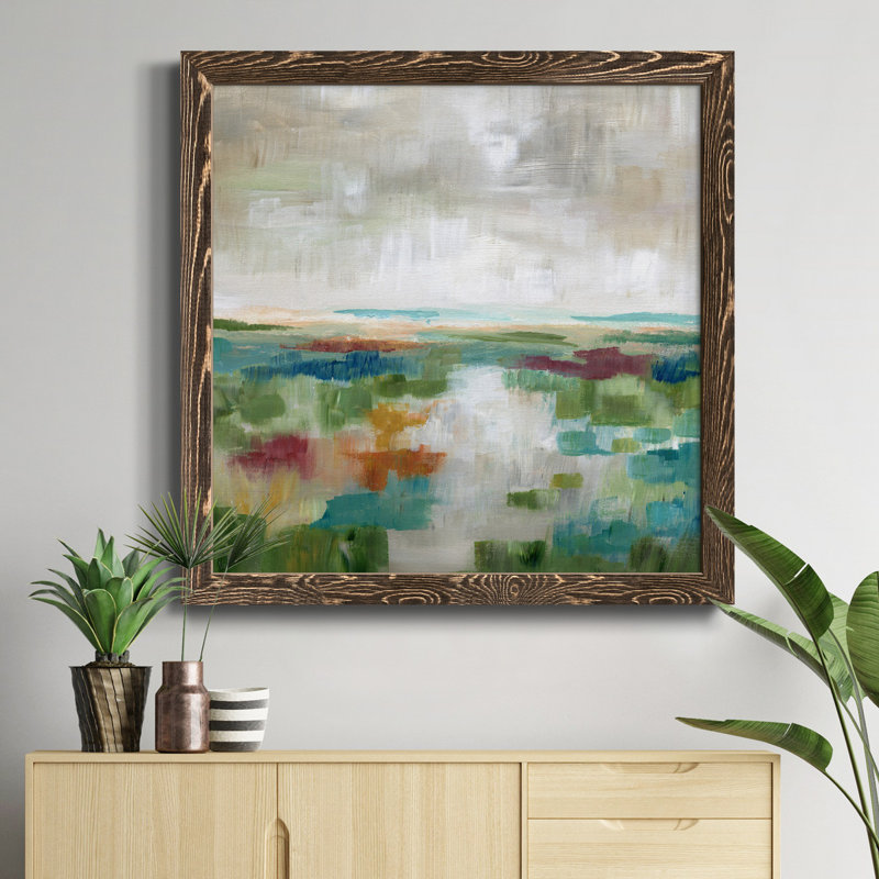 «Spring Wood I», peinture sur toile encadrée, Cadre noyer, H 27,5 po x l 27,5 po x P 1,5 po