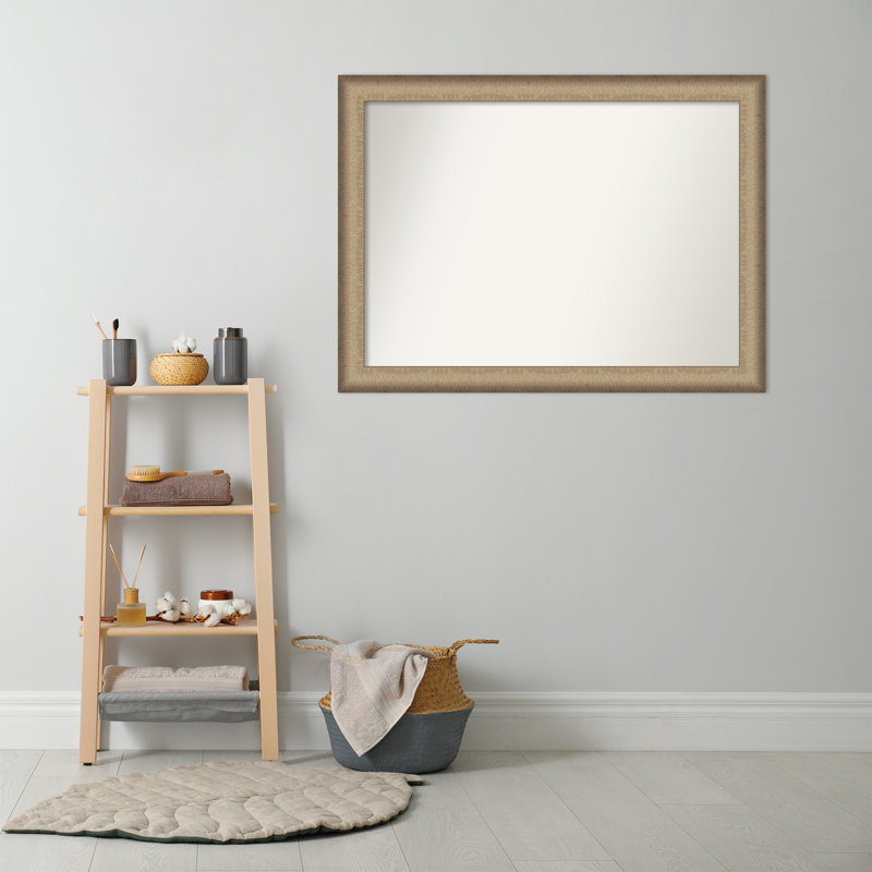 Elegant Brushed Bronze Bathroom Vanity Non-Beveled Wall Mirror, 31.75" x 42.75"