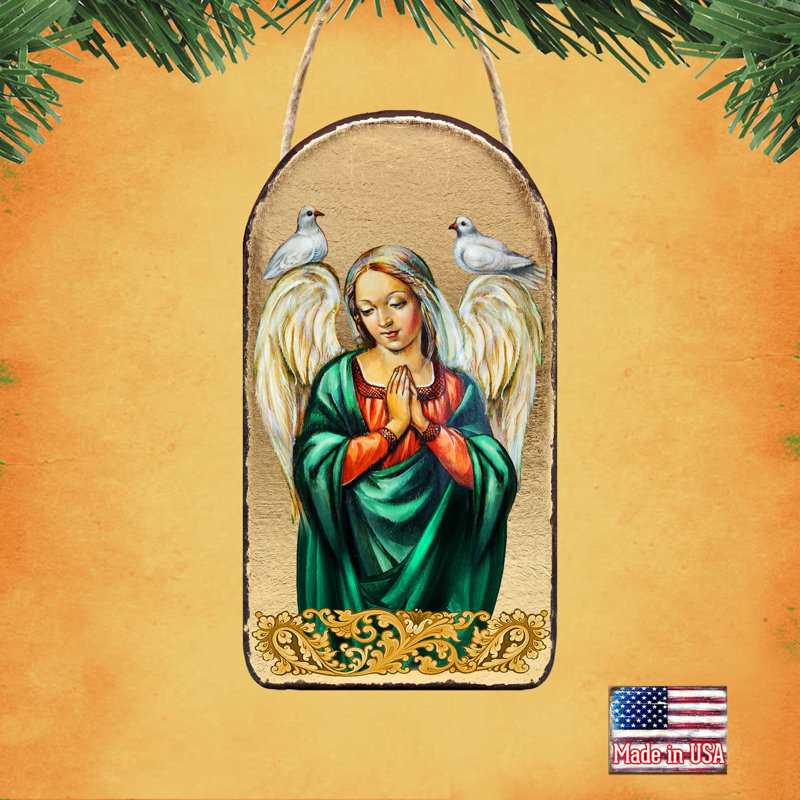 Inspirational Icon 5'' Handmade Wood Shatterproof Photo Ornament