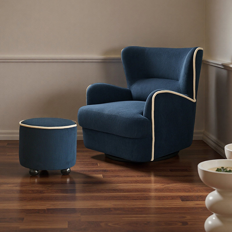 Ergonomic 360° Swivel Single Leisure Recliner, Blue