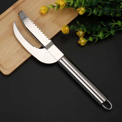 Multifunction Fish Scaler Remover Tool Stainless Steel 3 in 1 Fish Maw Knife Fish Scale Knife