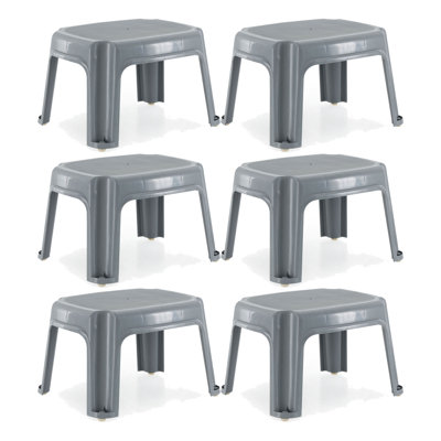 Tabouret portatif en plastique à 1 marche de 9,5 pouces de Grace Living (paquet de 6)