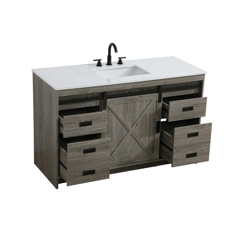 Boden 54 inch Single Bathroom Vanity, Rustic Gray