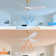 60 Inch Modern ABS Ceiling Fan With 6 Speed Smart Remote Control Reversible DC Motor For Bedroom Living Room