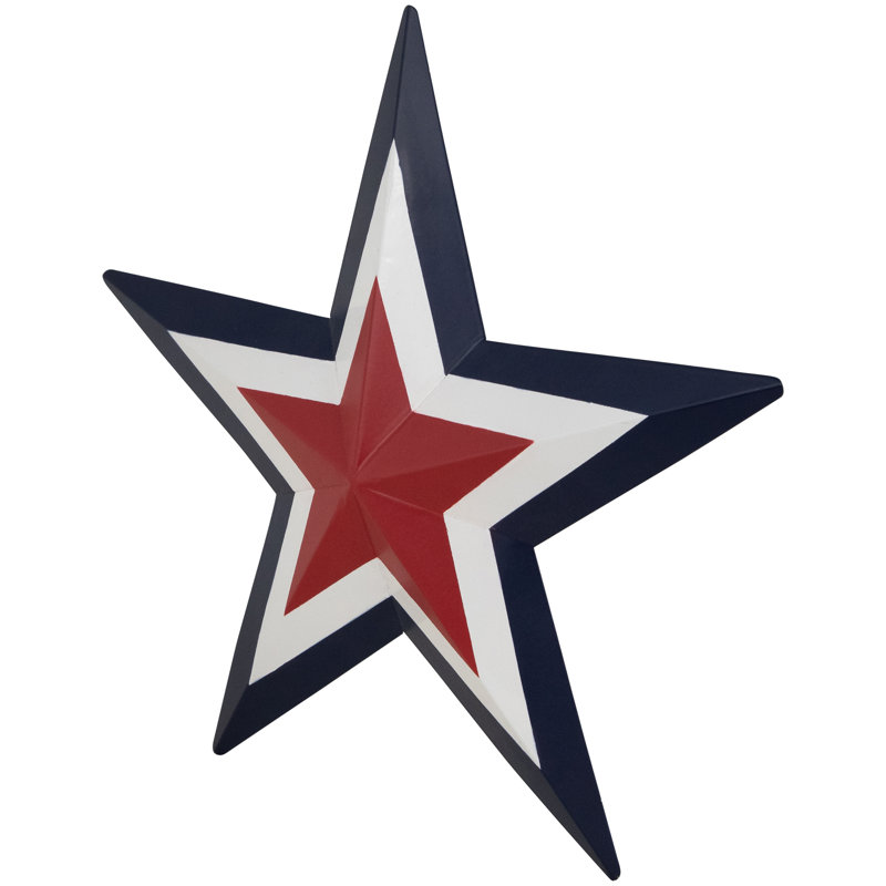 Patriotic Red, White, and Blue Metal Star Wall Decor