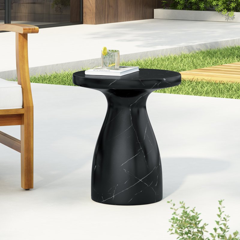 Table d'appoint Evyn, Noir mat