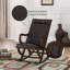 Chaise berçante en cuir synthétique et espresso Triton avec garniture cloutée et rembourrage en mousse confortable