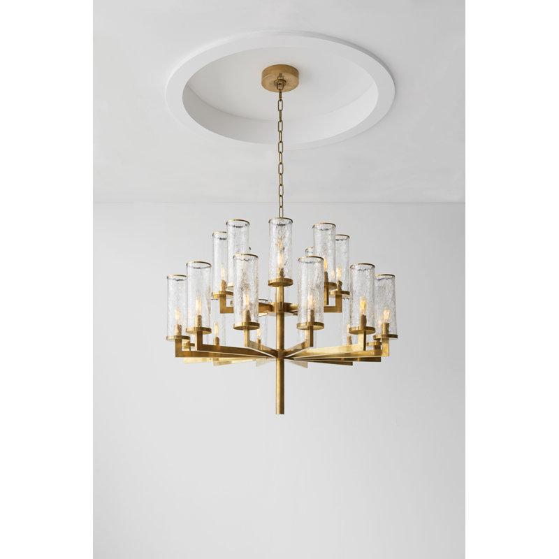 Kelly Wearstler Liaison Double Tier Chandelier, Antique-Burnished Brass