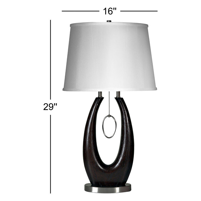 Lampe de table en acier brossé / noyer 29 po Donoho
