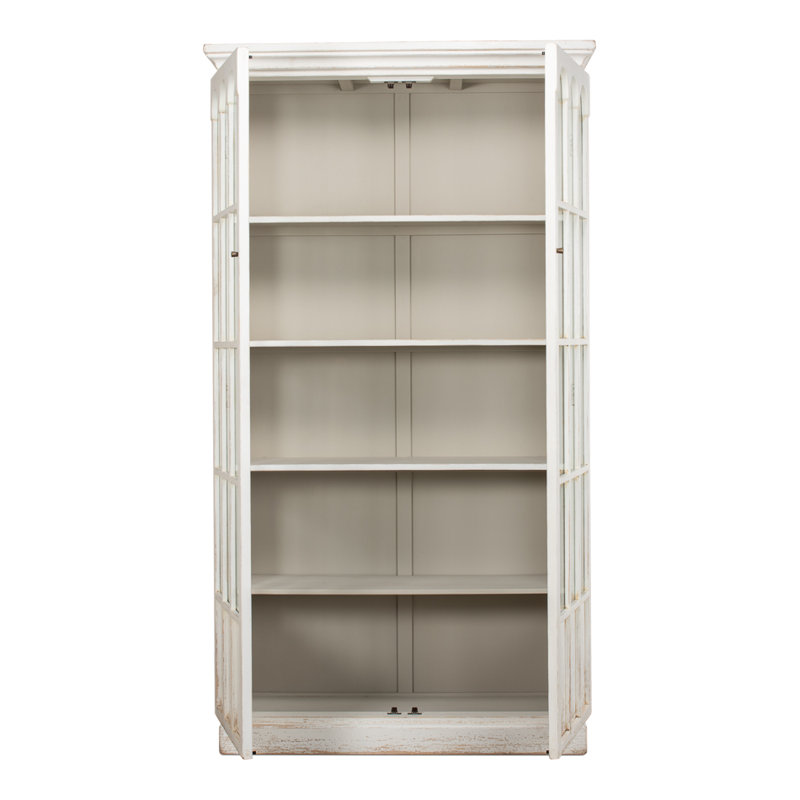 Glass China Cabinet, White