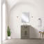 Meuble-lavabo simple en chêne gris avec comptoir en acrylique et miroir de 45,7 cm (18 po) – Nombreux rangements – Profondeur de 44,4 cm (17,49 po) – Double joint d’étanchéité et protection supplémentaire