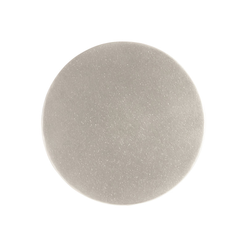 Contemporary Trianon 12" Round Silver Metal & Stone Accent Table