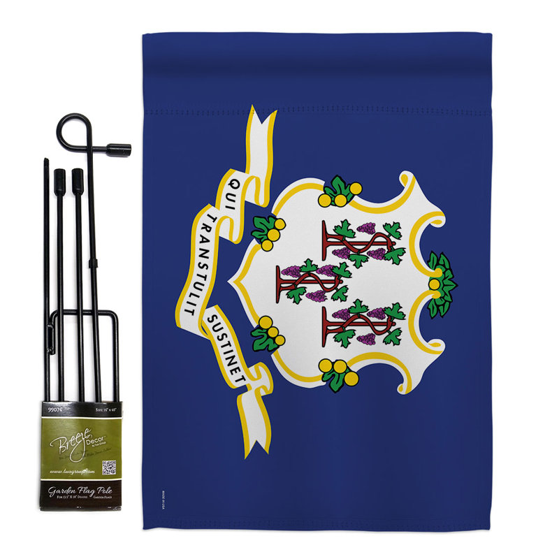 Ensemble de drapeaux en polyester 2 côtés 18,5 x 13 po, Connecticut