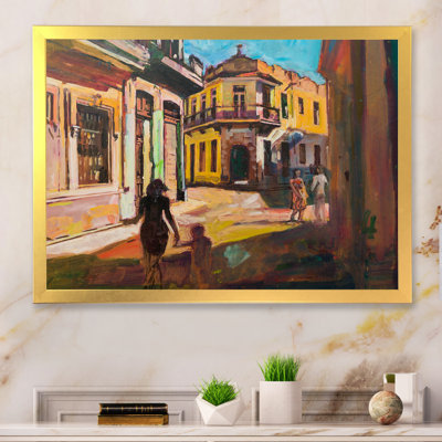 " Painting Representing Sightseeing Tourists Walking "