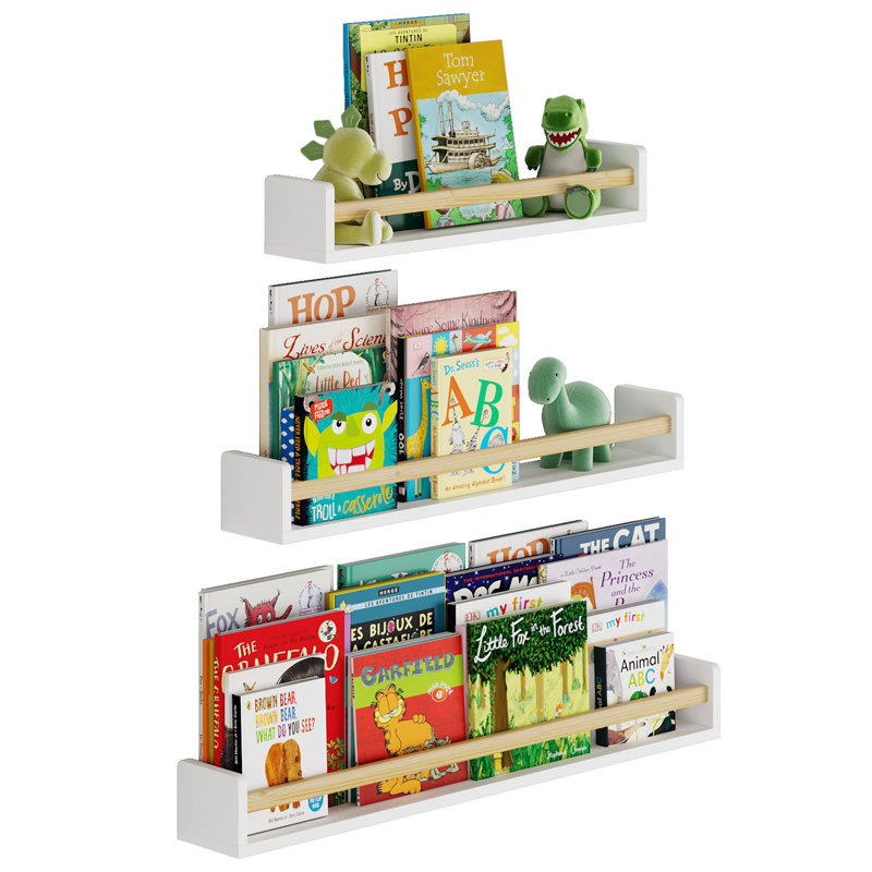 Downard 3 Piece Paulownia Floating Shelf