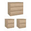 Ensemble de chambre à coucher 3 pièces - Commode et table de chevet Yarbrough-958461673