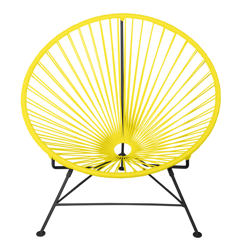 Innit Indoor Handmade Lounge Chair, Lime Yellow/Black