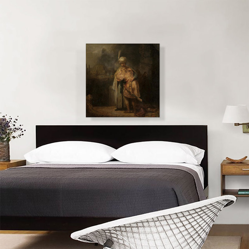 «David and Jonathan 1642» par Rembrandt van Rijn, reproduction d'art sur toile tendue, H 26 po x l 26 po x P 1,5 po