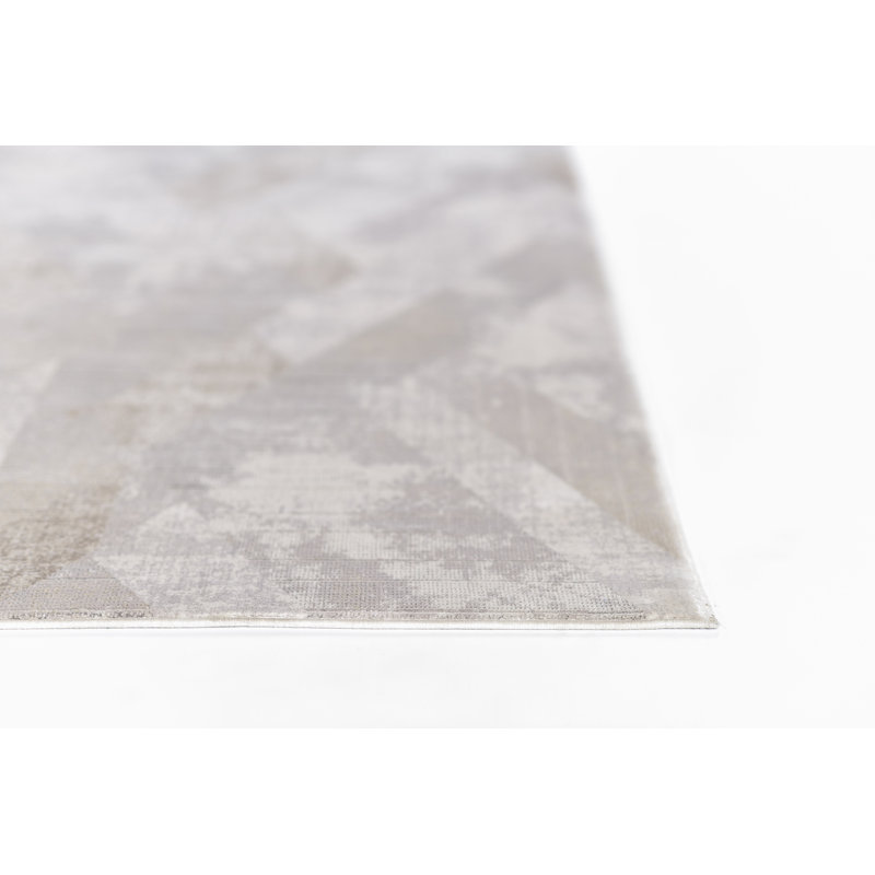 Tapis beige / acrylique abstrait en viscose tissé à la machine 7 pi 10 po x 10 pi Nota