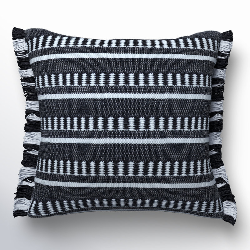 Housse et insert d'oreiller carré, Gris, Polyester/ Bourre en polyester