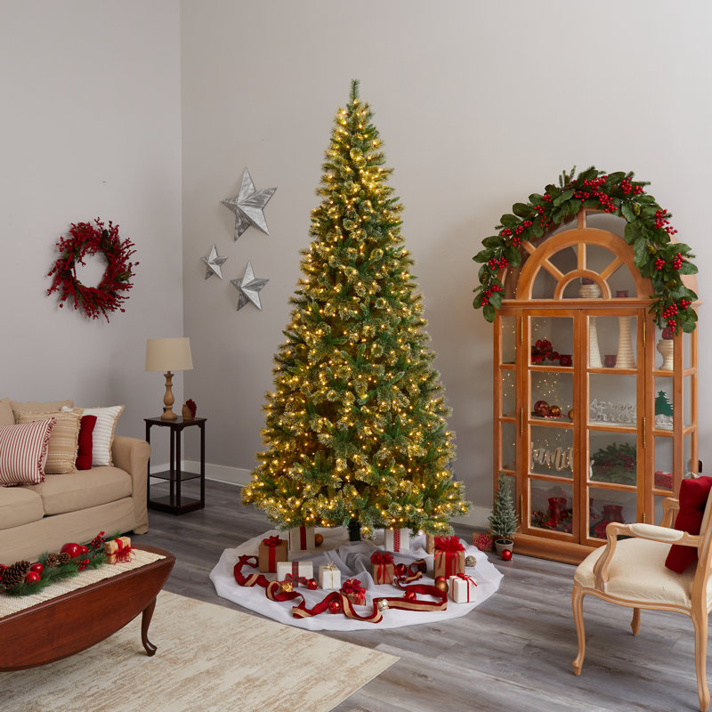 Lighted Artificial Christmas Tree, 7' H