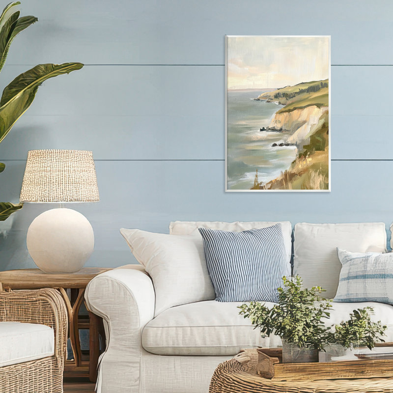 Plaque murale Falaises de la mer, design par Petal Prints Design, 19 x 13