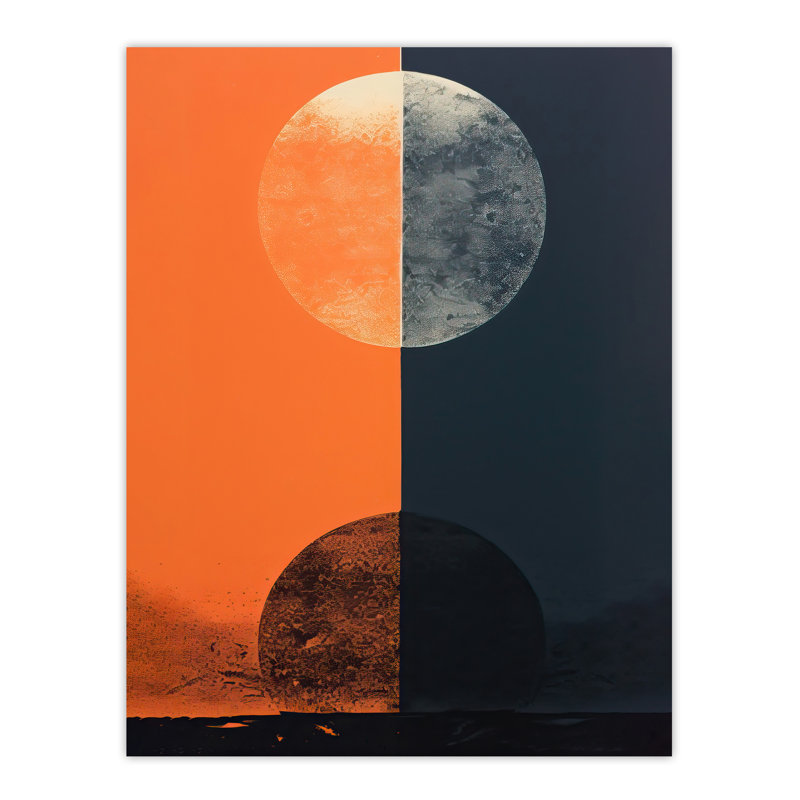 Wall Art Print Pumpkin And Midnight Bold Abstract Impact Artwork Full Moon Poster