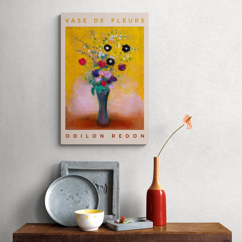 Vase De Fleurs by Odilon Redon - Wrapped Canvas Art Prints, 82 cm H x 61 cm W