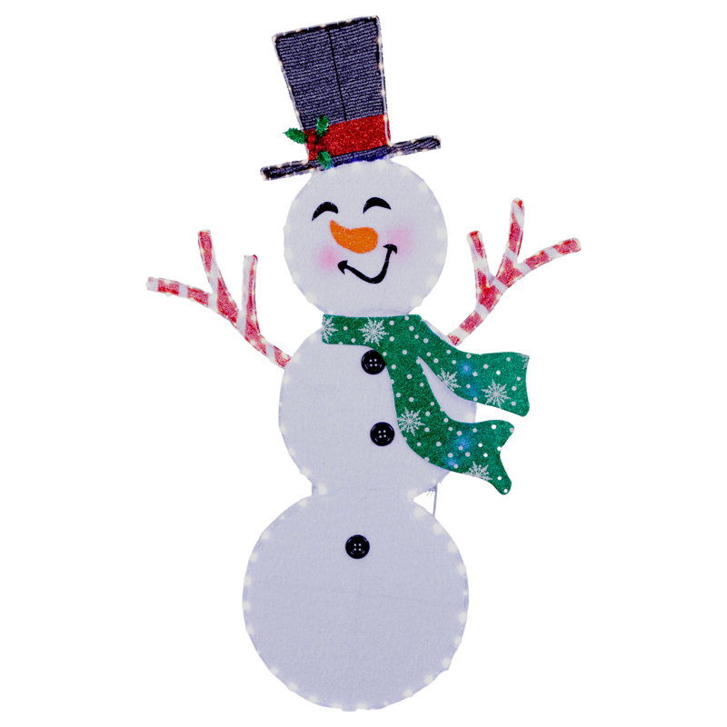Guirlande de 55 pouces H 2 1/2 Happy Face Snowman 130L