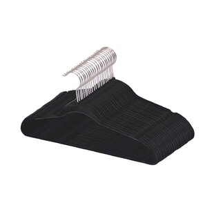 Non Slip Velvet Hangers ,100-Pack Black 17.7 x 9.3 x 0.2 inch, Capacity 7lb