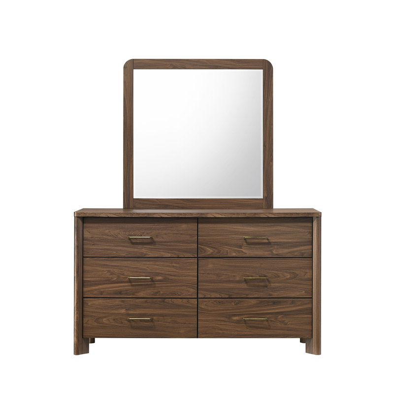 Commode 6 tiroirs avec miroir Giana