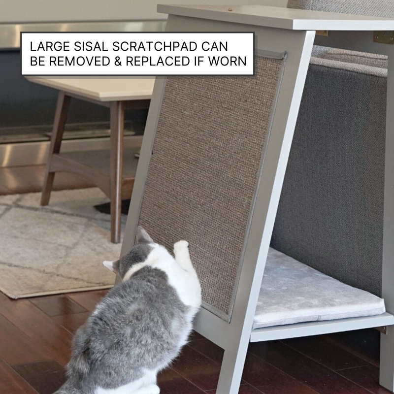 A-Frame Cat Bed, Mahogany
