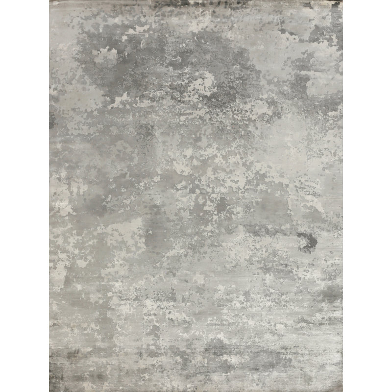 Koda Abstract Area Rug in Silver, Rectangle 10' x 14'