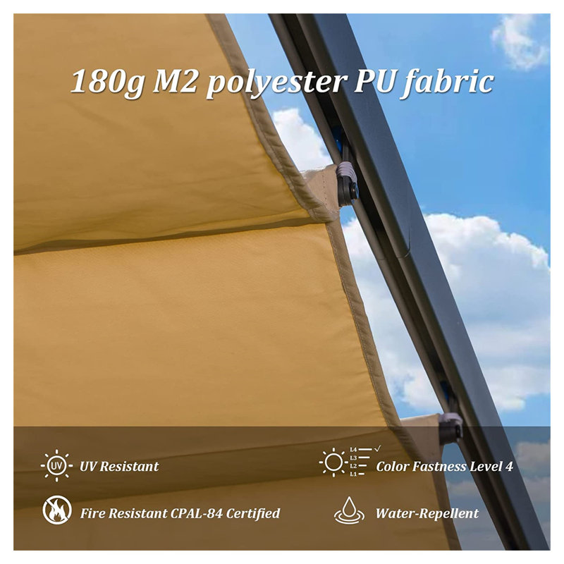 Pergola d'extérieur rétractable avec auvent pare-soleil résistant aux intempéries, pavillon de jardin en aluminium pour patio, terrasse, jardin