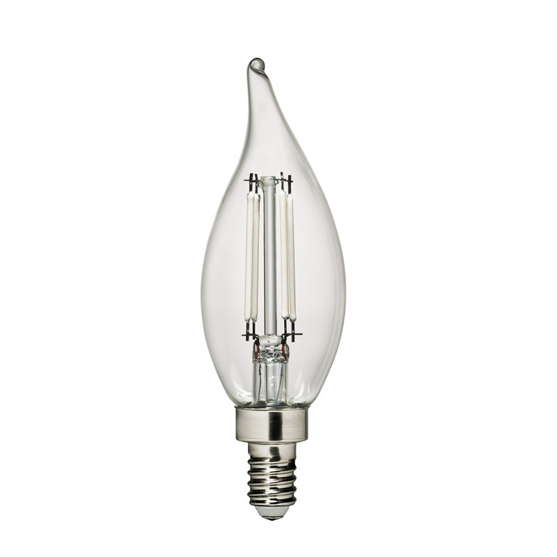 Visual Comfort & Co. LED Flame Tip 4W E12 Candelabra base Clear Edison Style light bulb, 2700 Kelvins