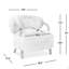 Fauteuil d'appoint rembourré 33 po, fourrure véritable beige taupe