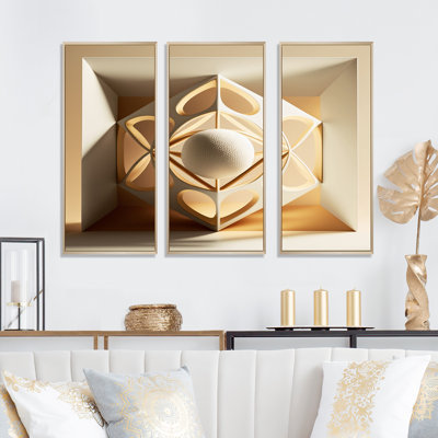 " Monochrome Sacred Geometry I " 3 - Pieces