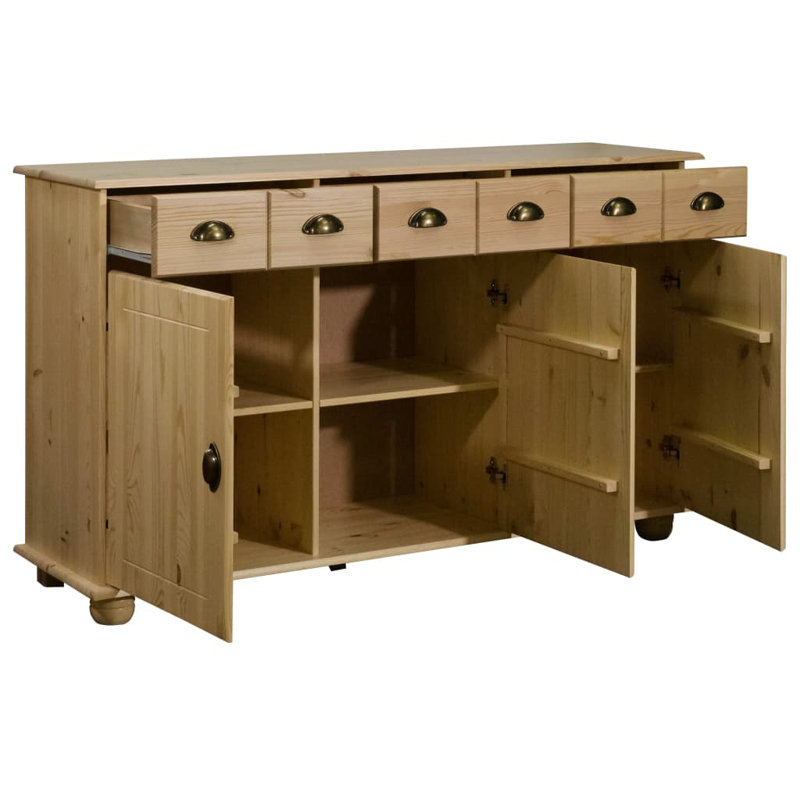 Albertville 134cm Solid Wood Sideboard, Brown