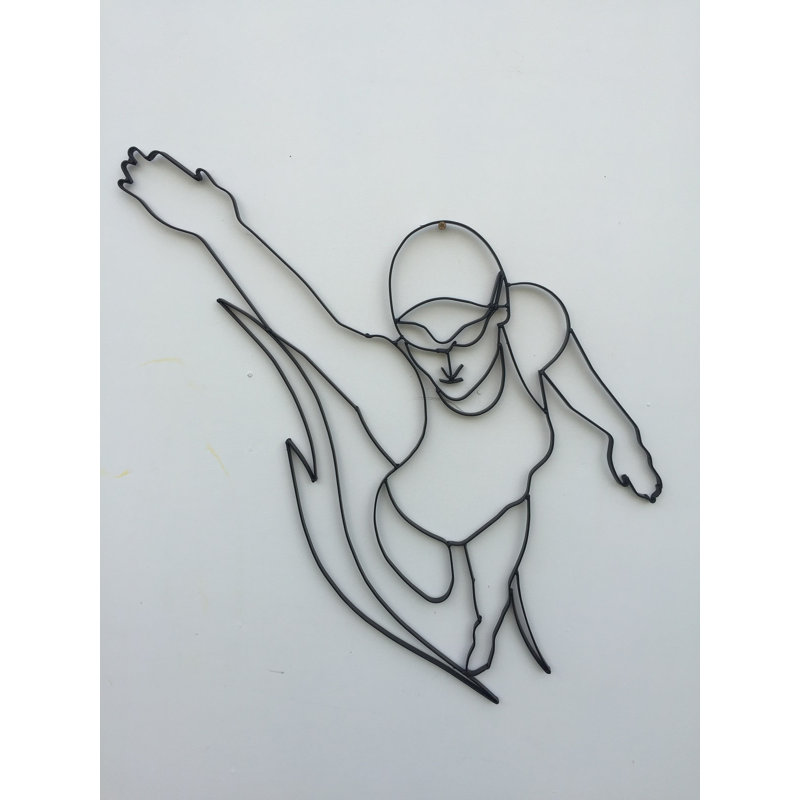 Décoration murale en métal nageur de freestyle